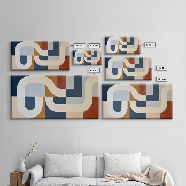 Soft Beige Geometric Abstraction Framed Canvas Print, Scandinavian Art, Digital Wall Art, Living Room Decor, Abstract Art, SCA-2x1-23