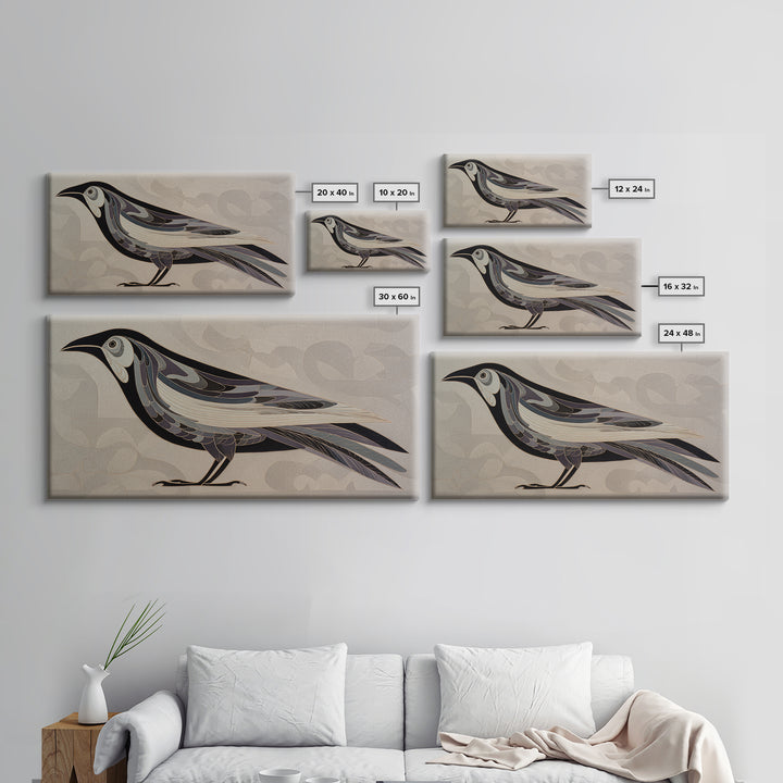 Muted Mountain Layers Framed Canvas Print, Scandinavian Art, Wall Art, Living Room Decor, Fine Art, Nordic, Large Wall Art, SCA-2x1-28
