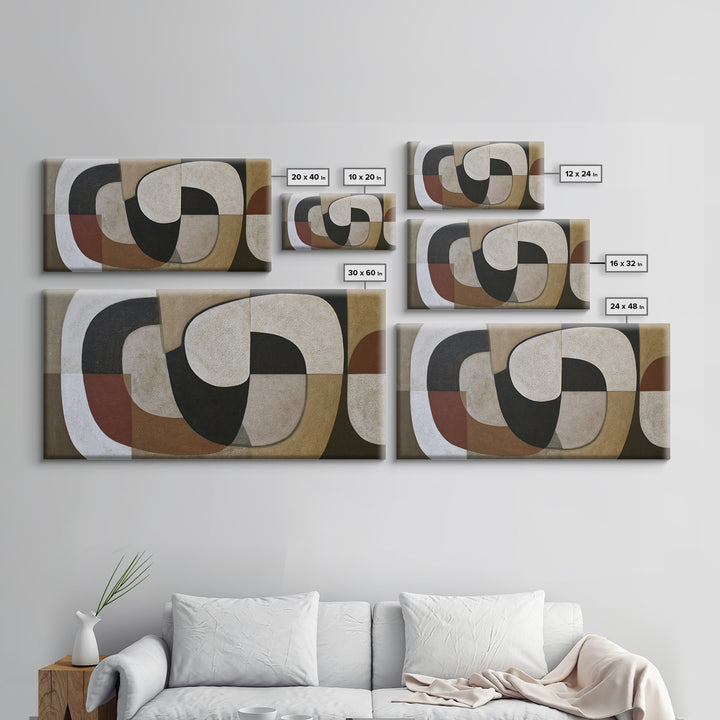 Soft Beige Geometric Abstraction Canvas Print, Scandinavian Art, Farmhouse Decor, Living Room Decor, Abstract Art, Nordic, SCA-2x1-47