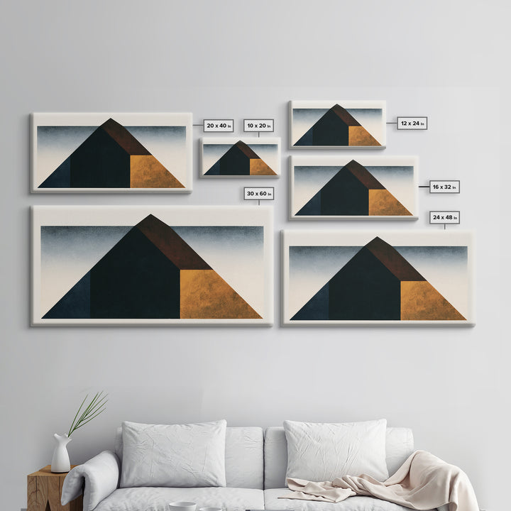 Simple Black House Shape Framed Canvas Print, Scandinavian Art, Living Room Decor, Abstract Art, Nordic, Gallery Decor, SCA-2x1-51
