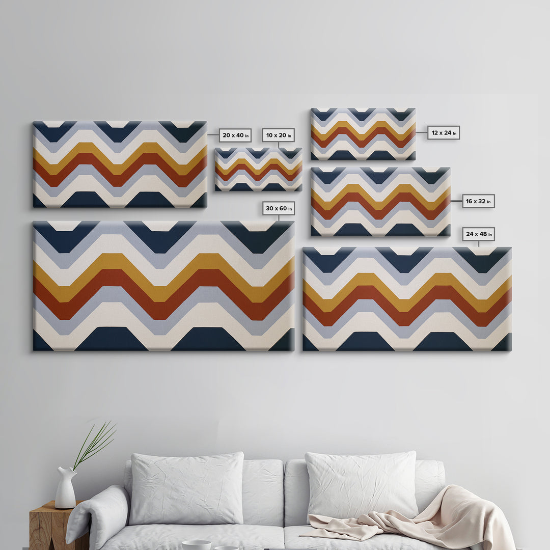 Scandinavian Textile Pattern Framed Canvas Print, Scandinavian Art, Mid Century Modern, Living Room Decor, Oil Painting, Nordic, SCA-2x1-60