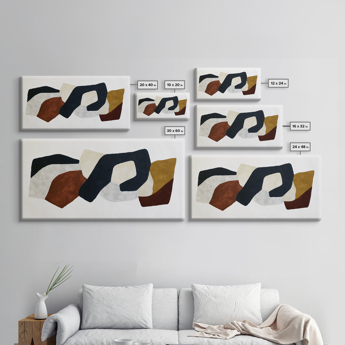 Soft Wool Texture Abstract Canvas Print, Scandinavian Art, Wall Art Print, Living Room Decor, Abstract Art, Nordic, SCA-2x1-63