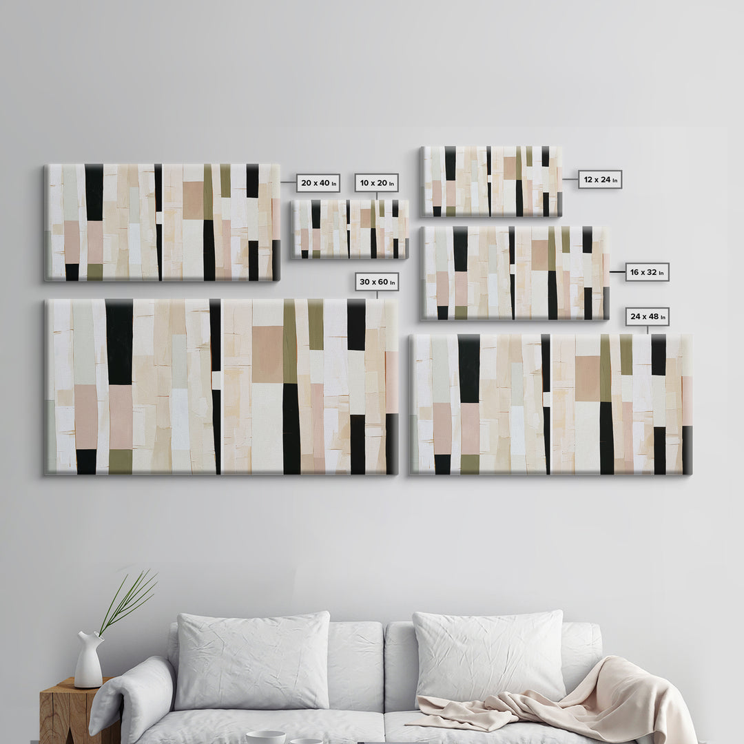 Birch Tree Trunks Canvas Print, Scandinavian Art, Wall Art Print, Living Room Decor, Oil Painting, Nordic, Fine Art Print, SCA-2x1-77