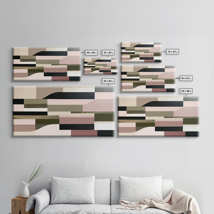 Calm Lake Dock Framed Canvas Print, Scandinavian Art, Living Room Decor, Oil Painting, Nordic, Abstract Wall Art, SCA-2x1-83