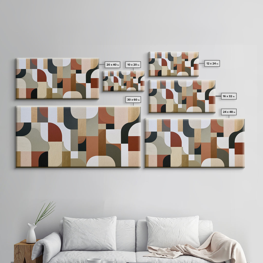 Soft Wool Texture Abstract Framed Canvas Print, Scandinavian Art, Abstract Painting, Living Room Decor, Abstract Art, Nordic, SCA-2x1-87