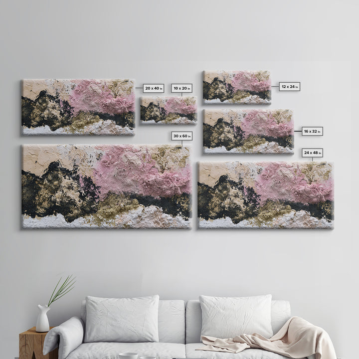 Simple Mushroom and Moss Forest Study Framed Canvas Print, Scandinavian Art, Canvas Art, Living Room Decor, Fine Art, Nordic, SCA-2x1-92