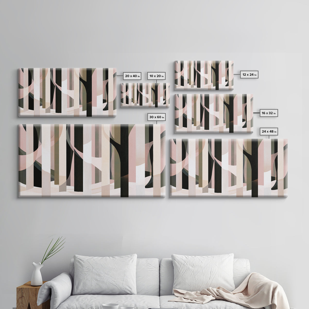 Snowy Nordic Forest Canvas Print, Scandinavian Art, Canvas Print, Living Room Decor, Fine Art, Nordic, Textured Painting, SCA-2x1-93
