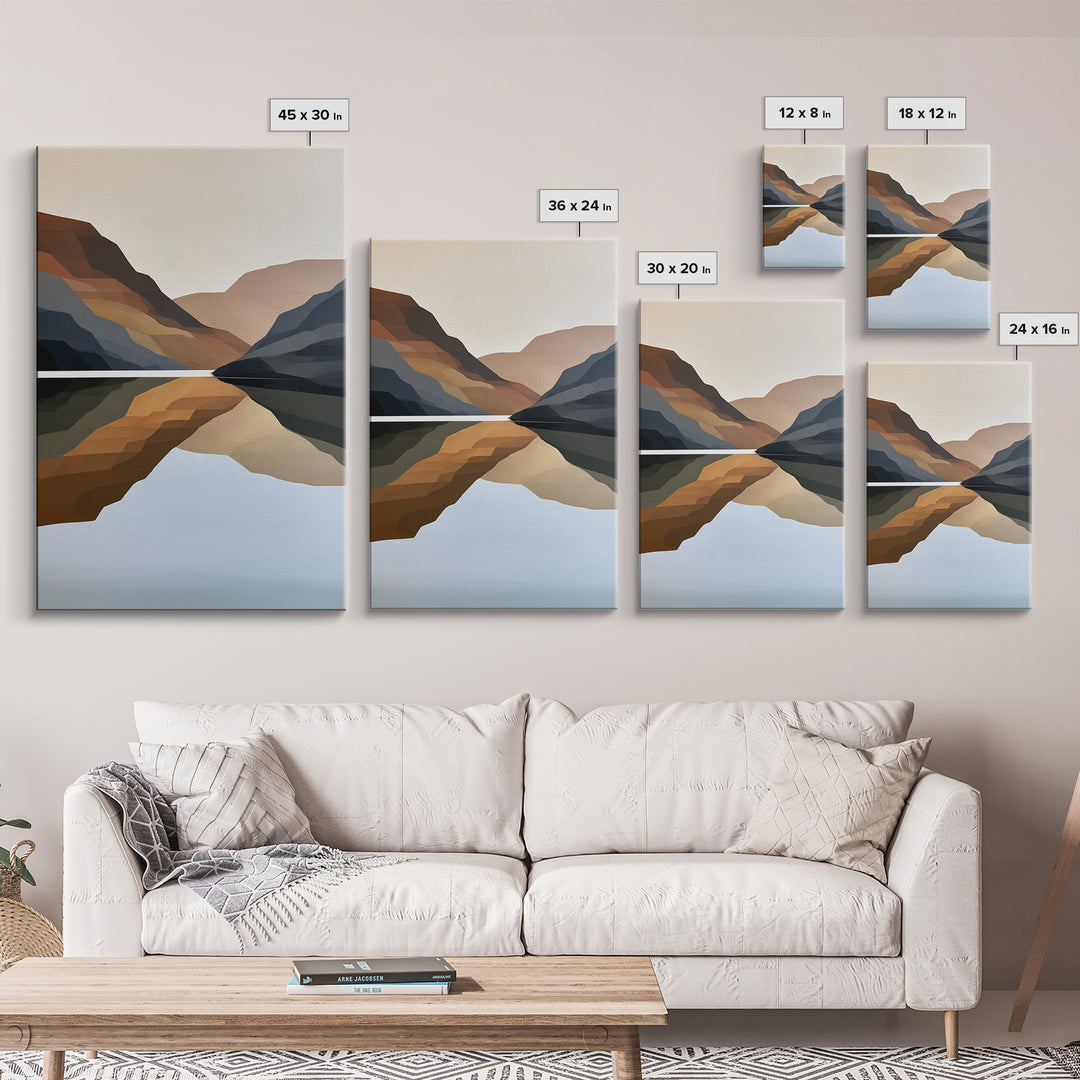 Minimal Fjord Landscape Canvas Print, Scandinavian Art, Art Print, Living Room Decor, Fine Art, Nordic, Farmhouse Decor, SCA-2x3-10