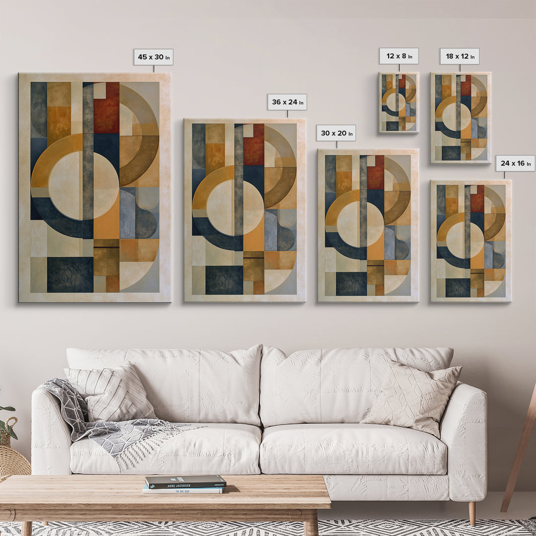 Soft Beige Geometric Abstraction Canvas Print, Scandinavian Art, Christmas Decor, Living Room Decor, Fine Art, Nordic, SCA-2x3-11