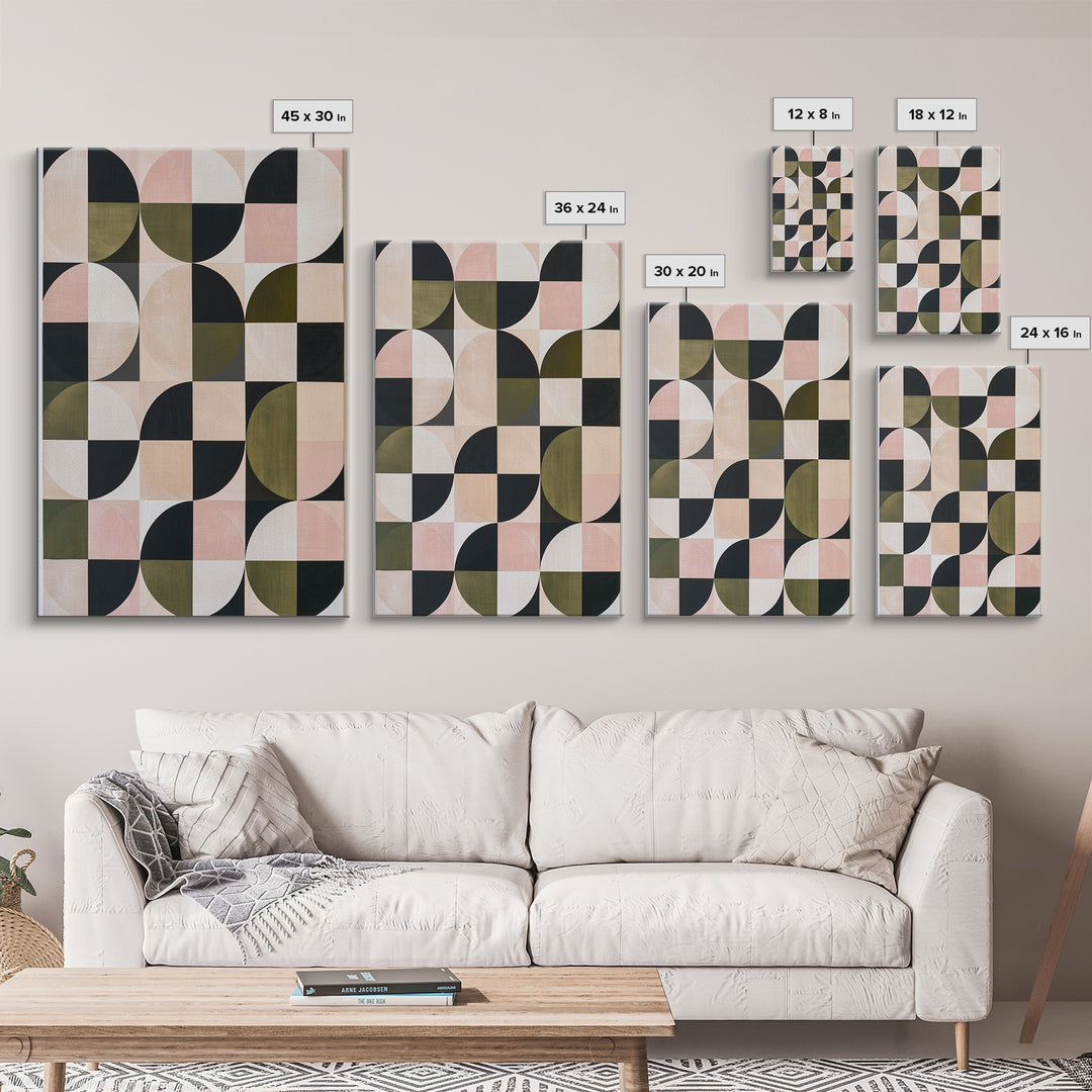 Scandinavian Textile Pattern Framed Canvas Print, Scandinavian Art, Contemporary Art, Living Room Decor, Fine Art, Nordic, SCA-2x3-24