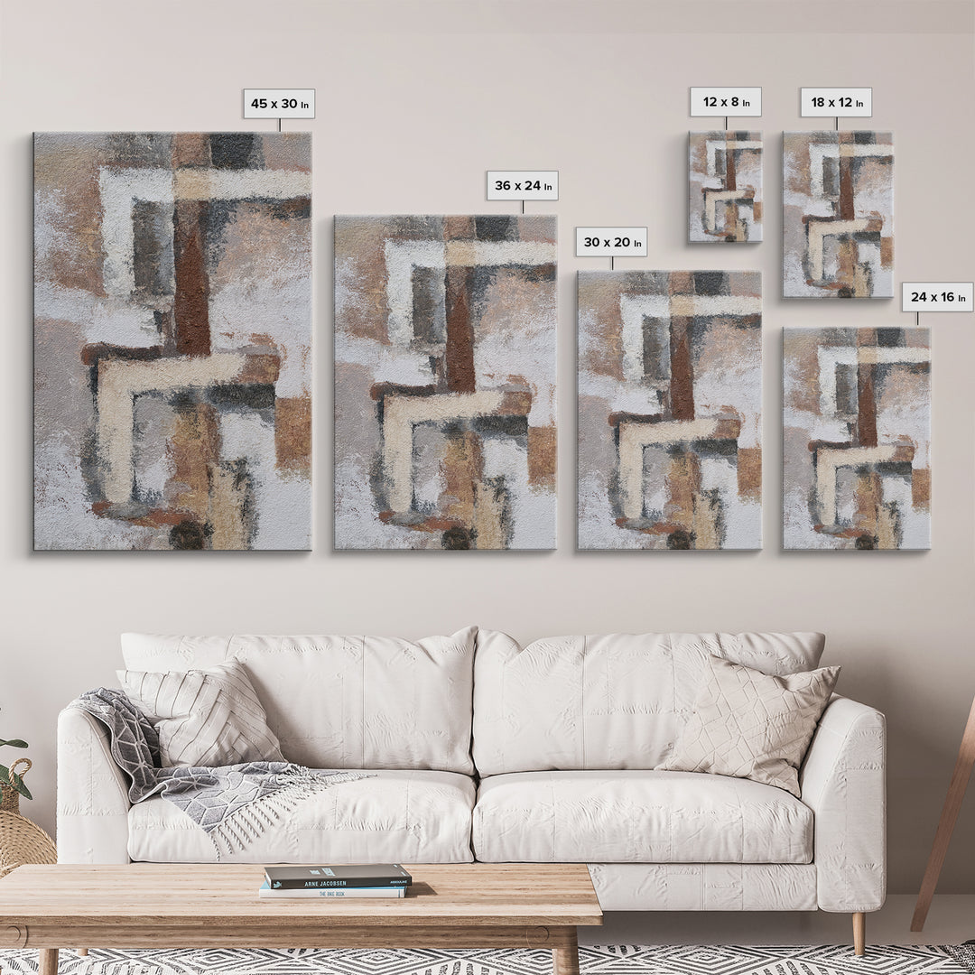 Soft Wool Texture Abstract Framed Canvas Print, Scandinavian Art, Printable Wall Art, Living Room Decor, Abstract Art, Nordic, SCA-2x3-3