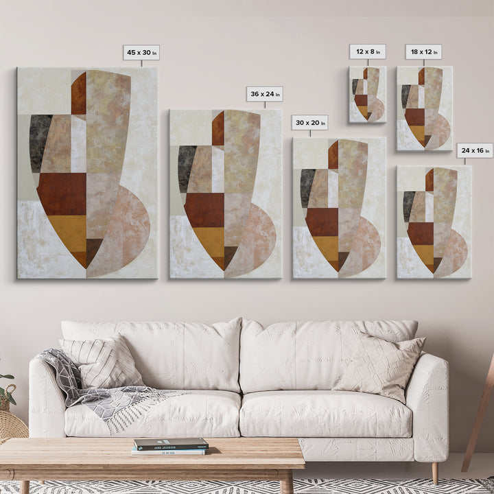 Soft Beige Geometric Abstraction Canvas Print, Scandinavian Art, Boho Wall Art, Living Room Decor, Abstract Art, Nordic, SCA-2x3-35