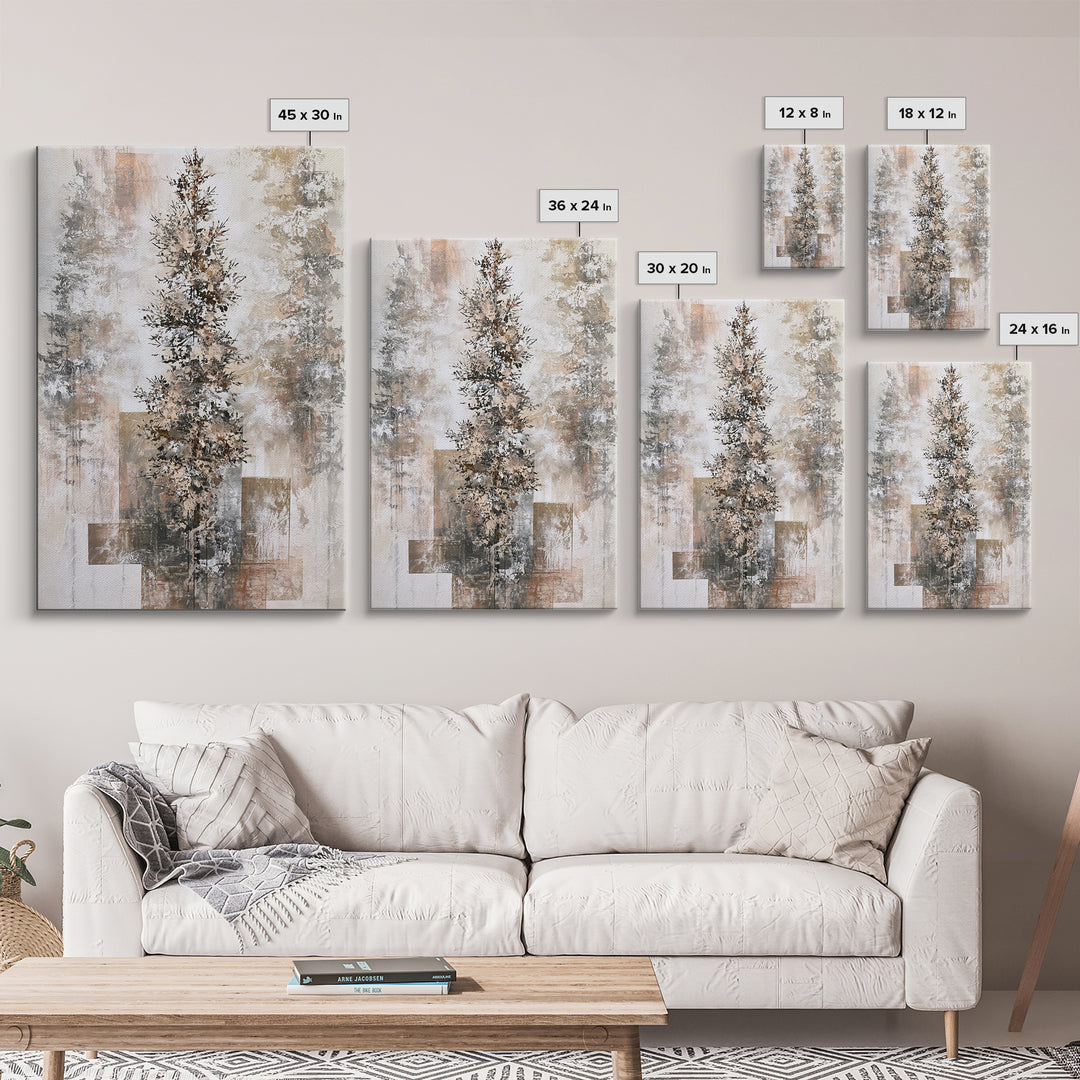 Snowy Nordic Forest Canvas Print, Scandinavian Art, Modern Art, Living Room Decor, Fine Art, Nordic, Contemporary Art, SCA-2x3-57
