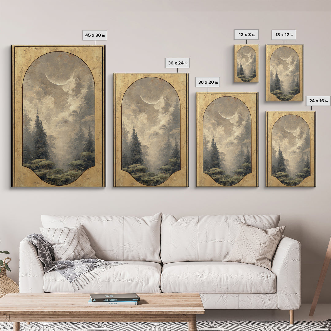 Birch Tree Trunks Canvas Print, Scandinavian Art, Canvas Print, Living Room Decor, Fine Art, Nordic, Textured Painting, SCA-2x3-65