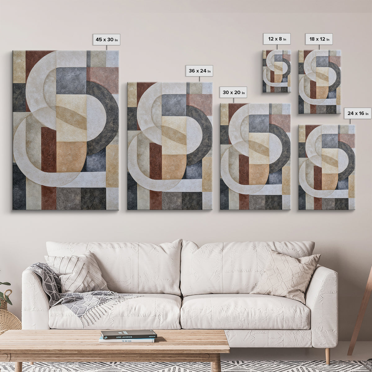 Soft Wool Texture Abstract Framed Canvas Print, Scandinavian Art, Scandinavian, Living Room Decor, Abstract Art, Nordic, SCA-2x3-75