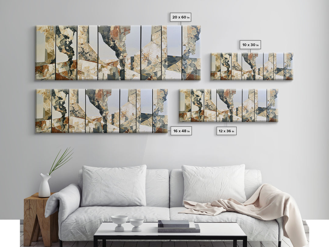 Winter Cabin Smoke Canvas Print, Scandinavian Art, Printable Art, Living Room Decor, Abstract Art, Nordic, Modern Art, SCA-3x1-34