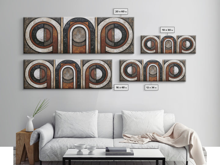 Abstract Arch Shapes Canvas Print, Scandinavian Art, Modern Art, Living Room Decor, Abstract Art, Nordic, Contemporary Art, SCA-3x1-6