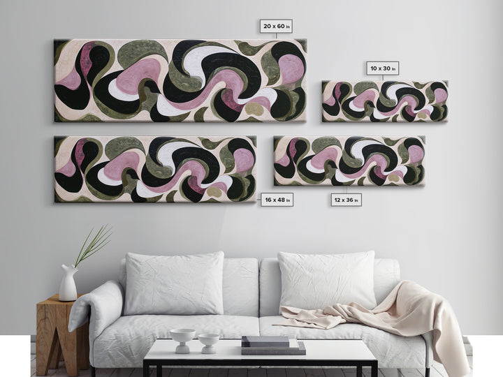 Simple Mushroom and Moss Forest Study Framed Canvas Print, Scandinavian Art, Textured Painting, Living Room Decor, Nordic, SCA-3x1-64