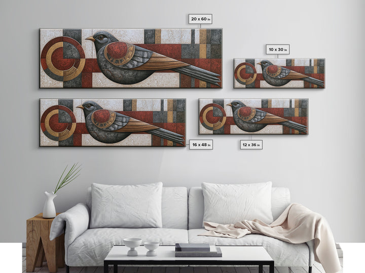 Nordic Folk Bird Canvas Print, Scandinavian Art, Farmhouse Decor, Living Room Decor, Fine Art, Nordic, Gallery Decor, SCA-3x1-75
