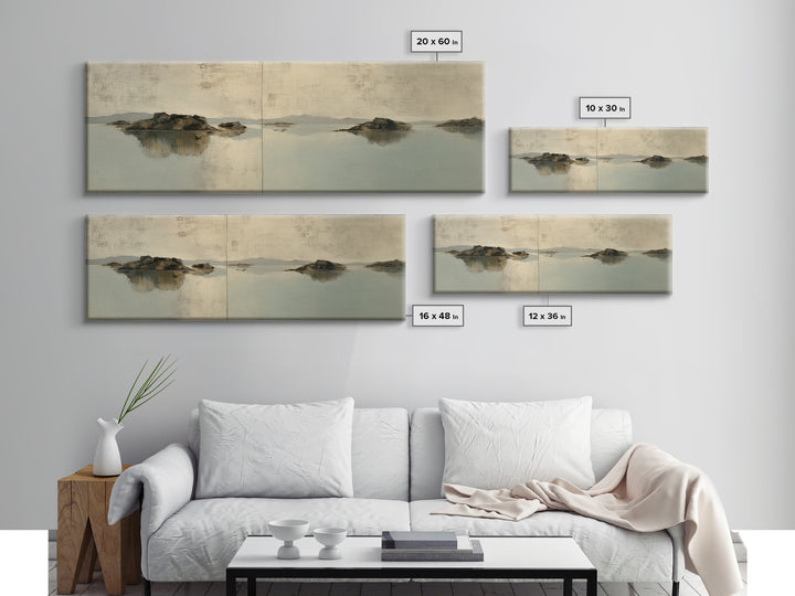 Pale Oak Botanical Line Drawing Canvas Print, Scandinavian Art, Living Room Decor, Oil Painting, Nordic, Wall Hanging, SCA-3x1-93