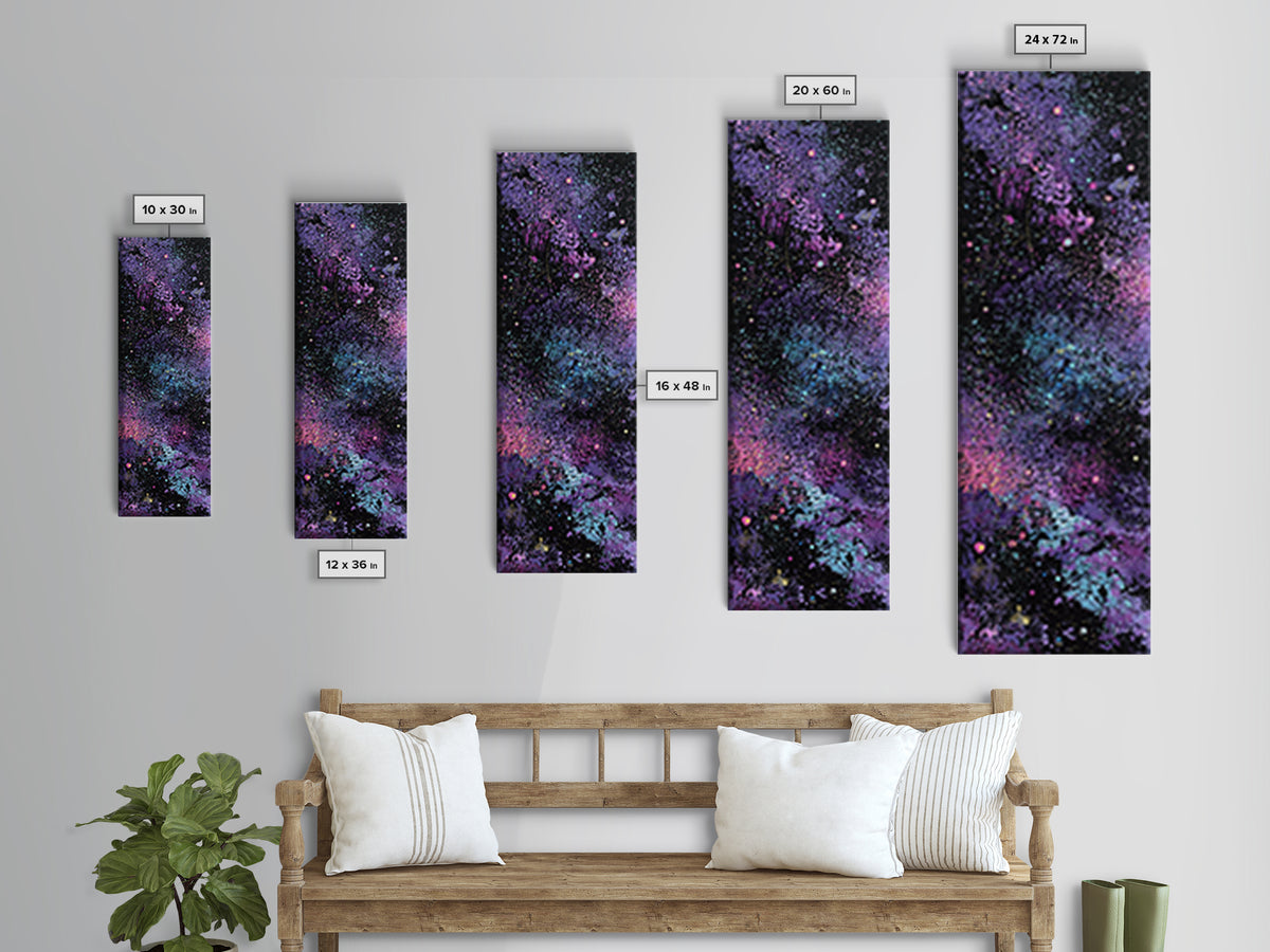 Mech Silhouette in Rainy Neon City Canvas Print, Scifi Art, Retro Wall Art, Living Room Decor, Oil Painting, Orbit, Fantasy Art, SCI-1x3-27