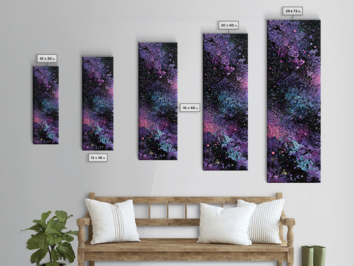 Mech Silhouette in Rainy Neon City Canvas Print, Scifi Art, Retro Wall Art, Living Room Decor, Oil Painting, Orbit, Fantasy Art, SCI-1x3-27