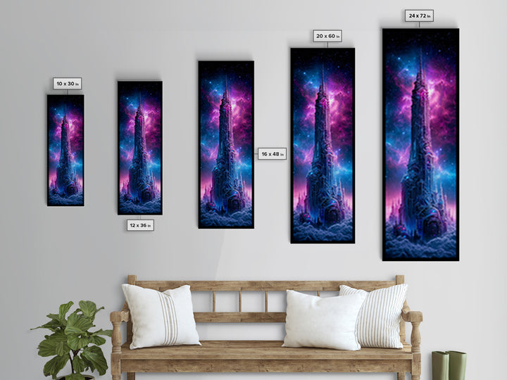 Starship Cockpit View of Nebula Clouds Framed Canvas Print, Scifi Art, Gallery Decor, Living Room Decor, Fine Art, Orbit, SCI-1x3-71