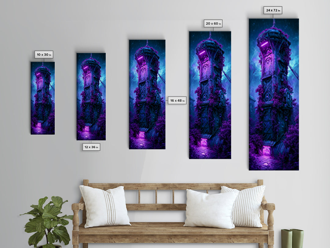 Abandoned Spacecraft Overgrown Canvas Print, Scifi Art, Art Print, Living Room Decor, Orbit, Digital Art, Original Art, SCI-1x3-94