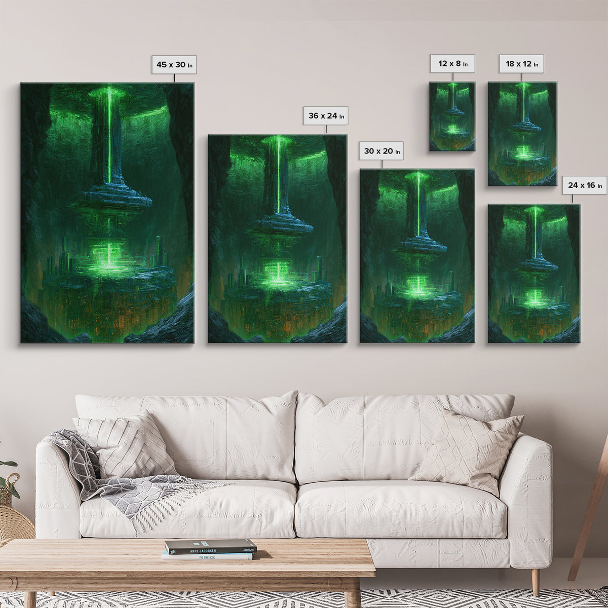 Glowing Alien Artifact Framed Canvas Print, Scifi Art, Space Art, Living Room Decor, Fine Art, Orbit, Luxury Decor, Art Print, SCI-2x3-76