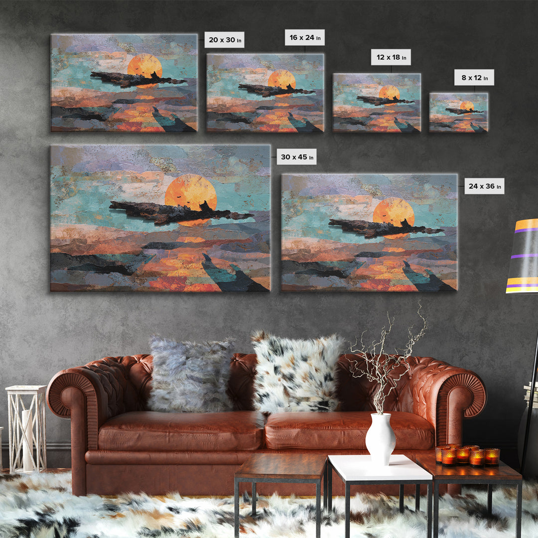 Alien Ocean with Two Moons Canvas Print, Scifi Art, Boho Decor, Living Room Decor, Fine Art, Orbit, Wall Decor, Posters, SCI-3x2-89