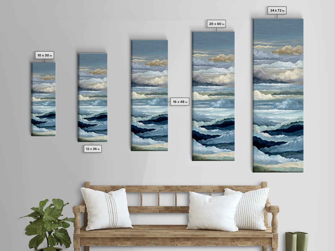 Storm Waves Crashing Canvas Print, Seascape Art, Fine Art Print, Coastal Decor, Fine Art, Seascape, Digital Prints, SEA-1x3-13