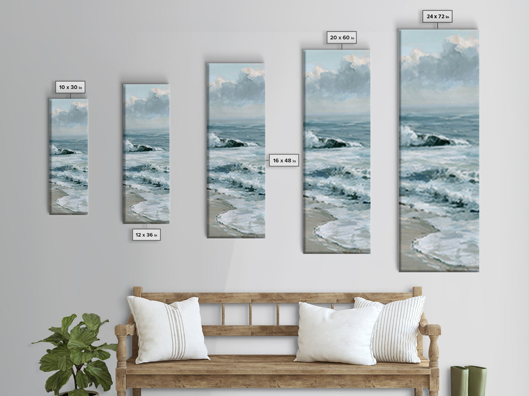 Calm Blue Horizon Canvas Print, Seascape Art, Coastal Wall Art, Coastal Decor, Fine Art, Seascape, Luxury Decor, Room Decor, SEA-1x3-14