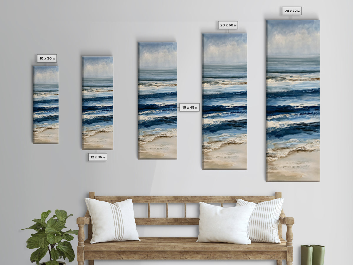 Minimal Horizon Line Framed Canvas Print, Seascape Art, Abstract Art, Coastal Decor, Fine Art, Seascape, Nautical Decor, SEA-1x3-76