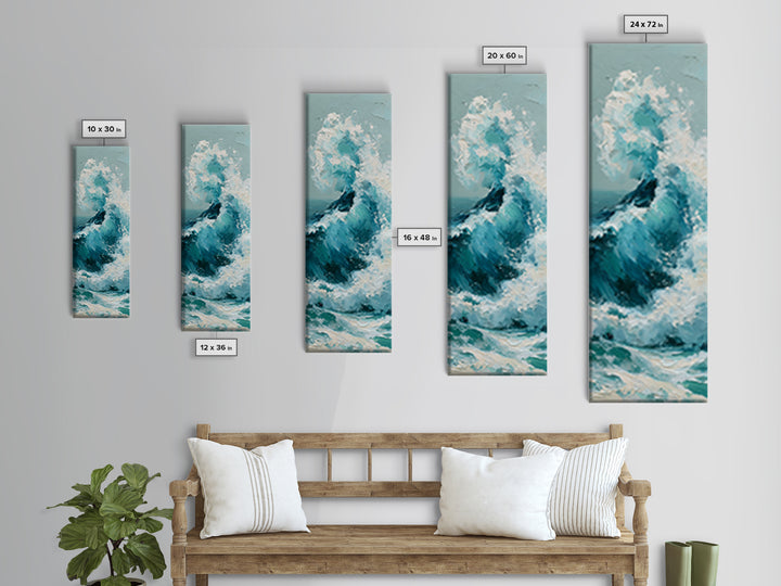 Wild Atlantic Wave Canvas Print, Seascape Art, Luxury Decor, Coastal Decor, Fine Art, Seascape, Oil Painting, Digital Wall Art, SEA-1x3-77