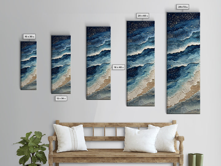 Turbulent Green Sea Canvas Print, Seascape Art, Minimalist Decor, Coastal Decor, Seascape, Original Art, Canvas Wall Art, SEA-1x3-93