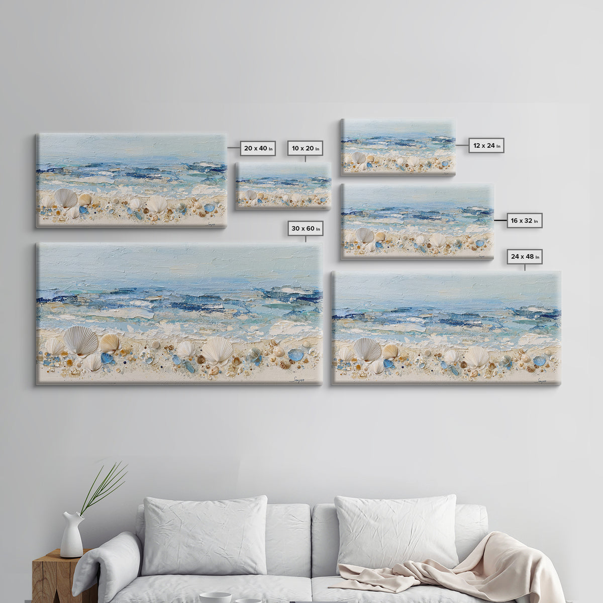 Rocky Tidepool with Reflections Framed Canvas Print, Seascape Art, Nautical Decor, Coastal Decor, Fine Art, Seascape, SEA-2x1-79
