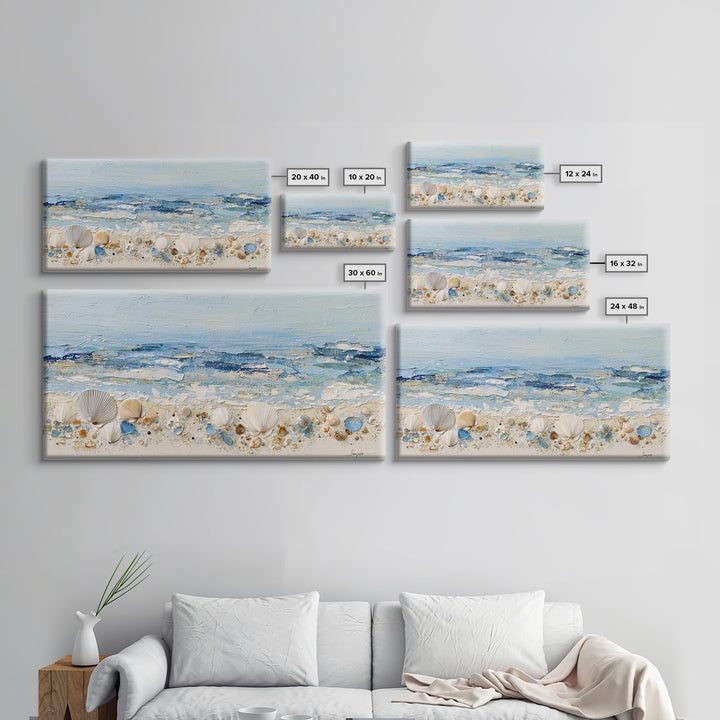 Rocky Tidepool with Reflections Framed Canvas Print, Seascape Art, Nautical Decor, Coastal Decor, Fine Art, Seascape, SEA-2x1-79