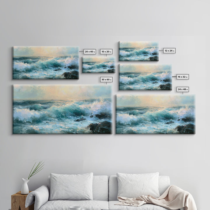 Storm Waves Crashing Canvas Print, Seascape Art, Canvas Wall Art, Coastal Decor, Fine Art, Seascape, Bedroom Wall Art, SEA-2x1-93