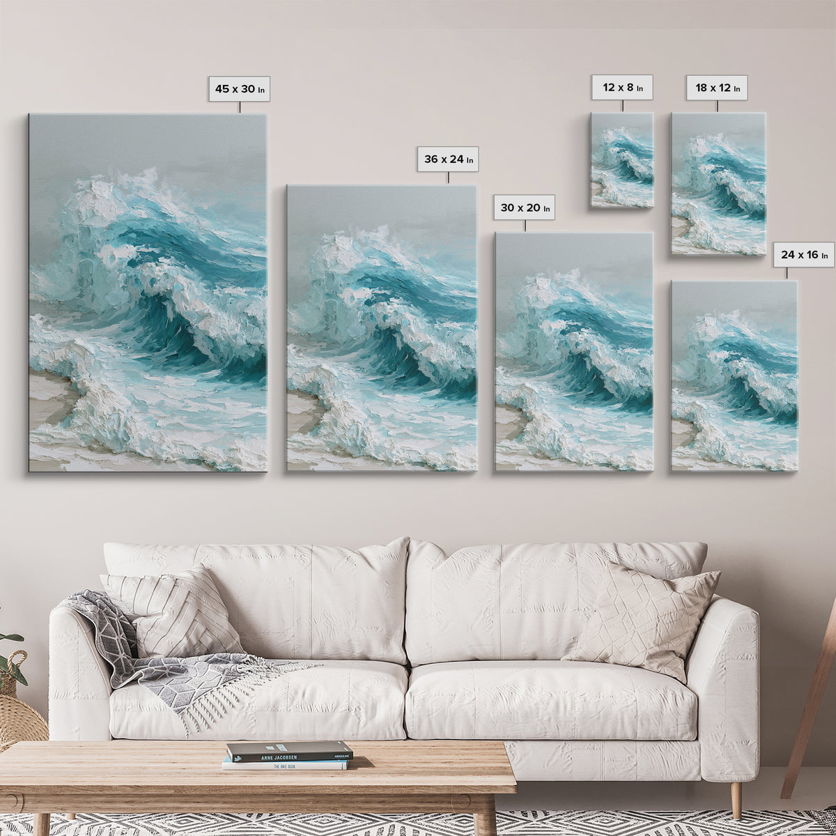 Wild Atlantic Wave Framed Canvas Print, Seascape Art, Wall Art, Coastal Decor, Fine Art, Seascape, Abstract Art, Bedroom Decor, SEA-2x3-25