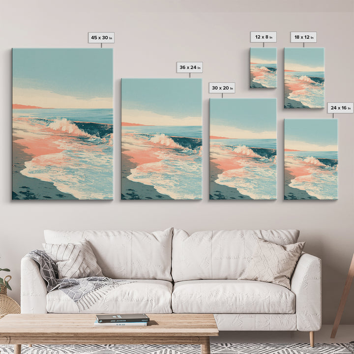 Calm Blue Horizon Framed Canvas Print, Seascape Art, Contemporary Art, Coastal Decor, Fine Art, Seascape, Canvas Wall Art, SEA-2x3-34