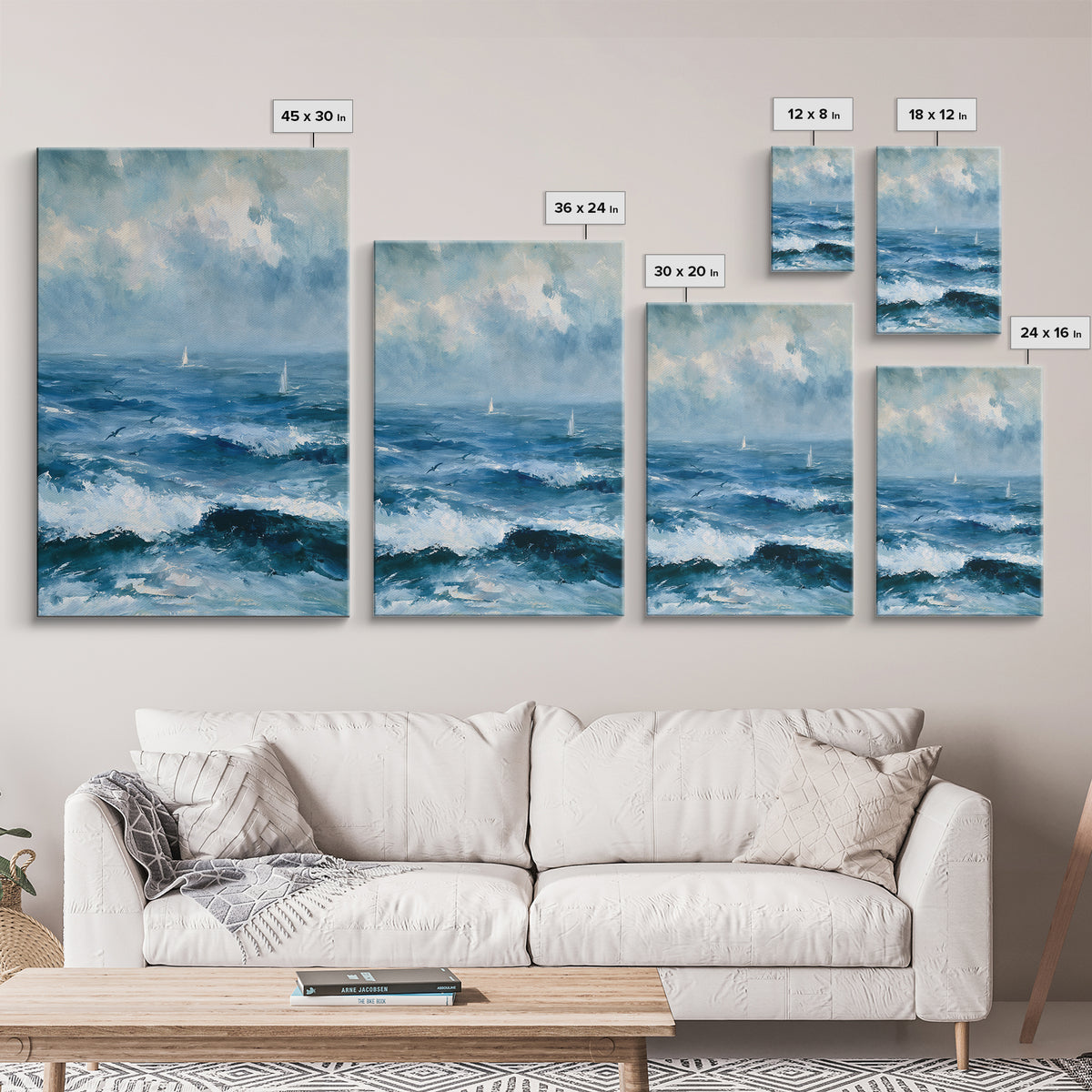 Whitecaps Rolling under Storm Light Canvas Print, Seascape Art, Printable Wall Art, Coastal Decor, Fine Art, Seascape, SEA-2x3-45