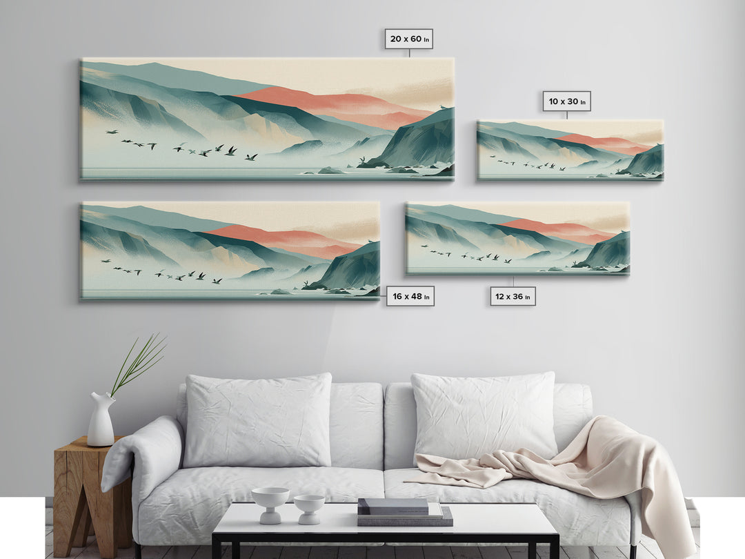 Misty Sea Cliffs Canvas Print, Seascape Art, Living Room Decor, Coastal Decor, Fine Art, Seascape, Gallery Decor, Wall Decor, SEA-3x1-21