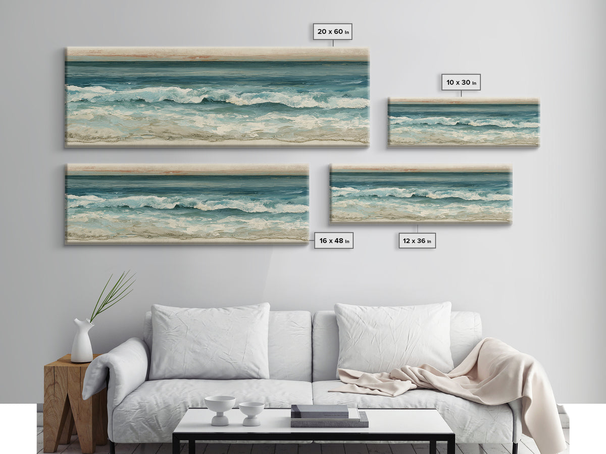 Minimal Horizon Line Canvas Print, Seascape Art, Living Room Wall Art, Coastal Decor, Fine Art, Seascape, Statement Artwork, SEA-3x1-8