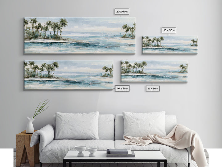 Tropical Lagoon with Transparent Shallows Canvas Print, Seascape Art, Canvas Print, Coastal Decor, Fine Art, Seascape, SEA-3x1-98