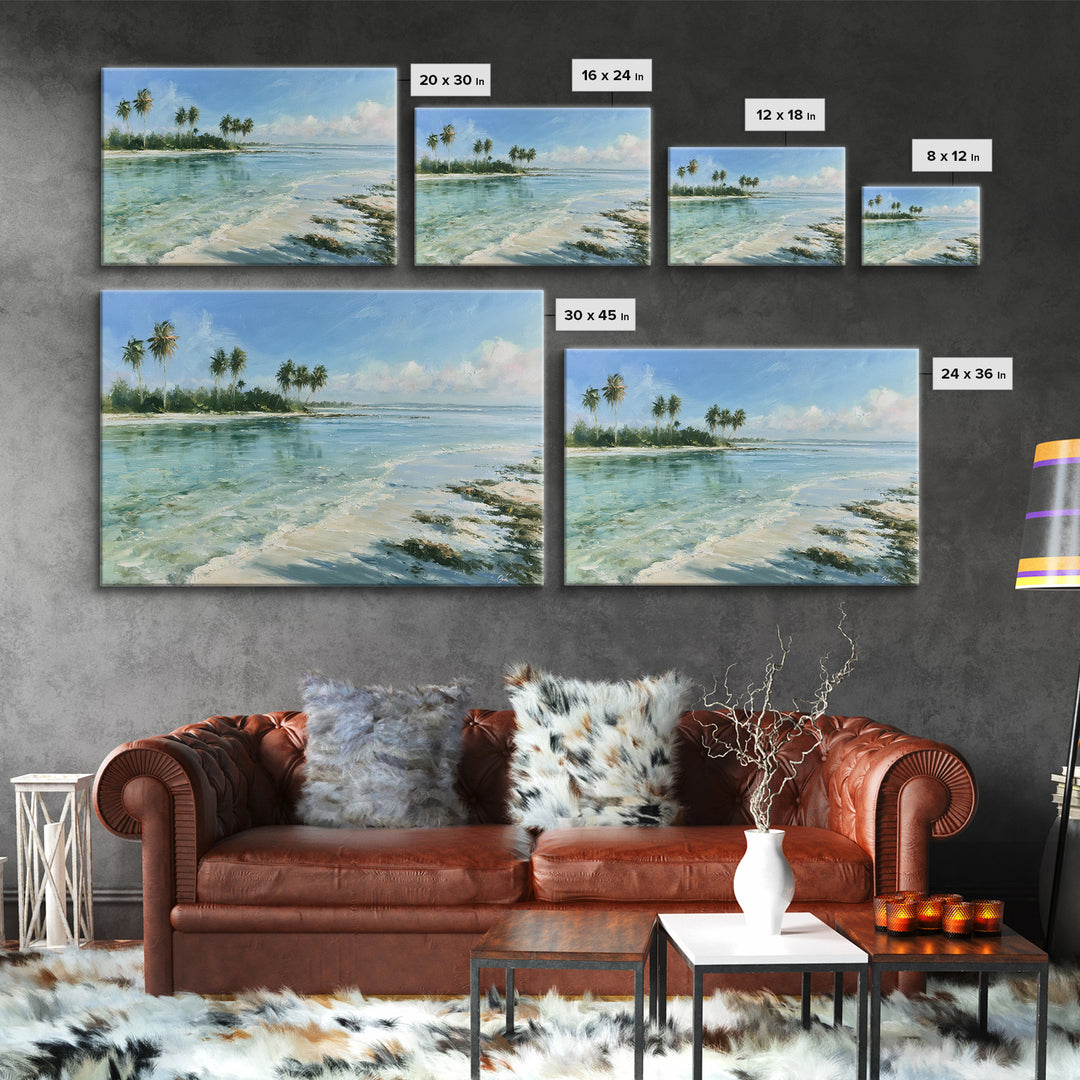 Tropical Lagoon with Transparent Shallows Canvas Print, Seascape Art, Abstract Art, Coastal Decor, Fine Art, Seascape, SEA-3x2-38