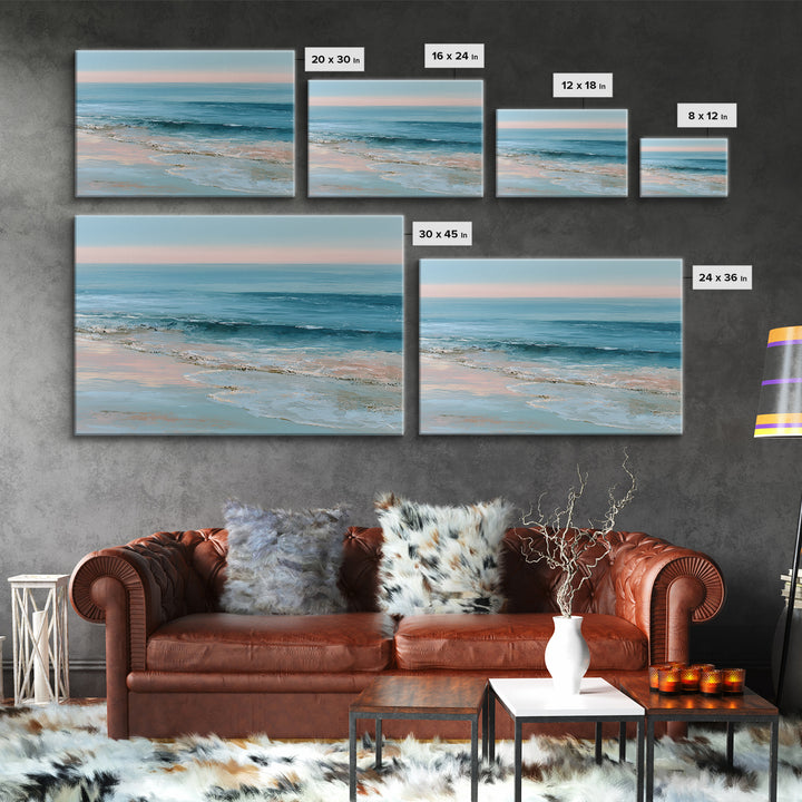 Calm Blue Horizon Framed Canvas Print, Seascape Art, Original Art, Coastal Decor, Fine Art, Seascape, Living Room Wall Art, SEA-3x2-6