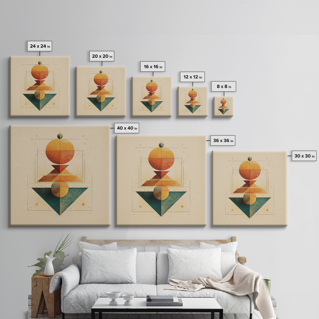 Sacred Deer Formed from Geometric Facets Canvas Print, Sacred Geometry Art, Zen Home Decor, Living Room Decor, Geometry, SGA-1x1-55