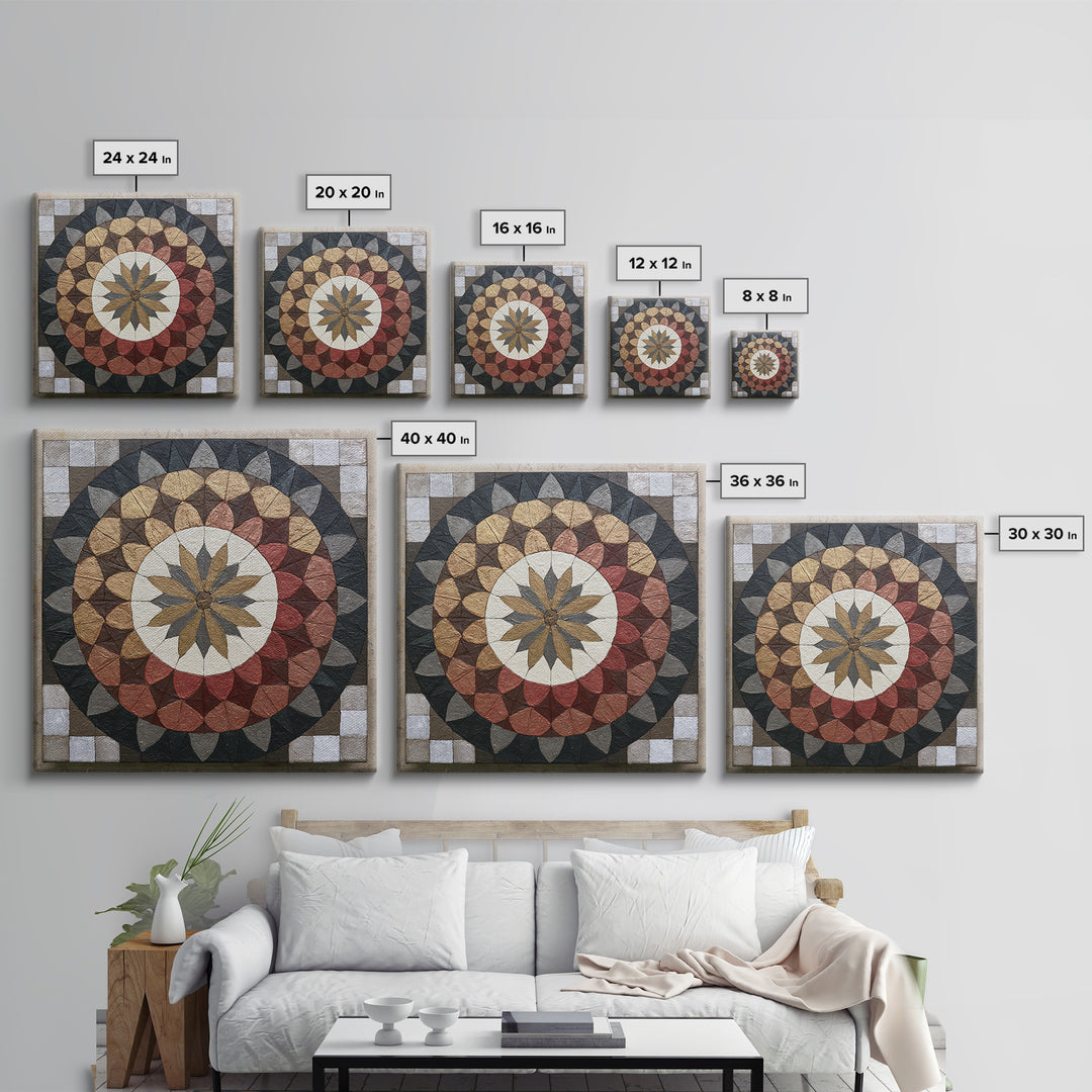 Chakra Color Wheel Without Heavy Symbolism Canvas Print, Sacred Geometry Art, Yoga Wall Art, Living Room Decor, Geometry, SGA-1x1-59