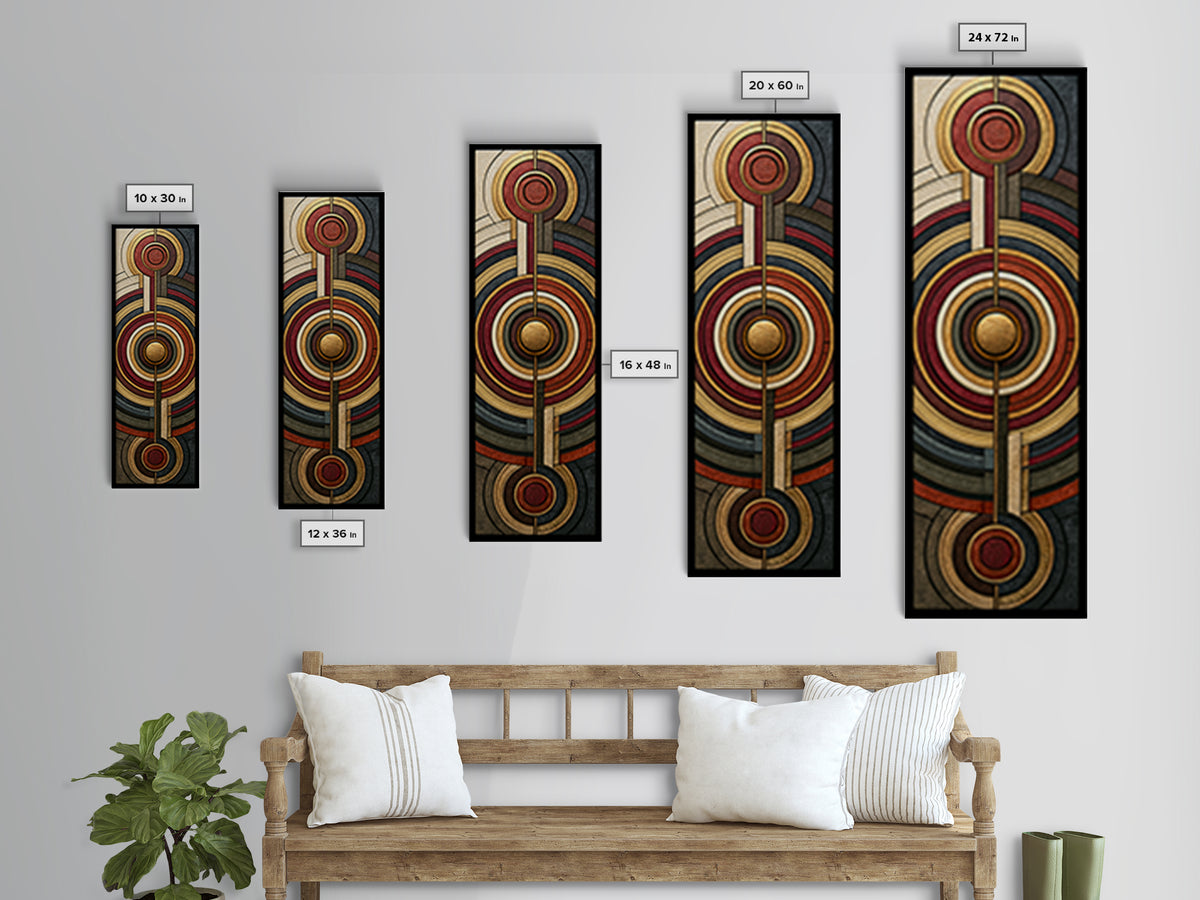 Chakra Color Wheel Without Heavy Symbolism Framed Canvas Print, Sacred Geometry Art, Wall Hanging, Living Room Decor, Geometry, SGA-1x3-47