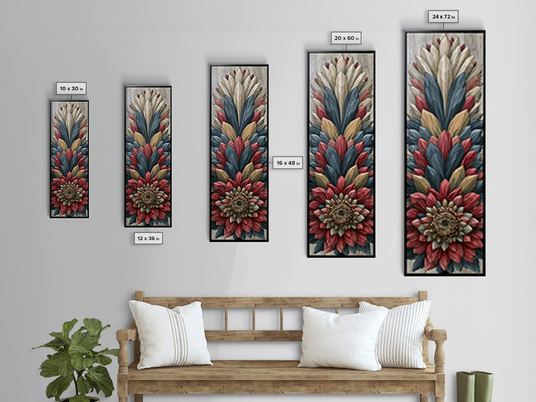 Crystal Lotus Arrangement Canvas Print, Sacred Geometry Art, Large Wall Art, Living Room Decor, Geometry, Geometric Wall Art, SGA-1x3-56
